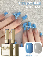 YICKYUE - 15ml New Popular Milk Ash And Blue Color Gel Nail Polish Set, UV LED Soaking Nail Polish, Suitable for Home DIY
