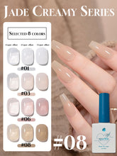YICKYUE - 1-8pcs Jade Milk Sheer Gel Polish - Crystal Translucent Nail Art Supplies for Nude Glossy Manicure & DIY
