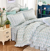 YICKYUE - Fresh pastoral ruffle bedding sets,twin full queen king cotton american country bedclothes bedspreads pillow case quilt cover