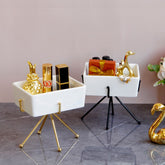 Yickyue new Iron Art Ceramics Storage Box Home Storage Supplies Utility Cosmetic Container Desktop Holder Office Desk Accessories