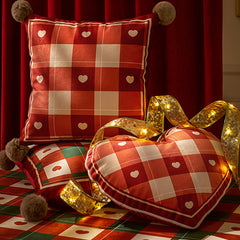 YICKYUE - Christmas Decoration Pillowcase Heart-Shaped Red Pillow Cover Decorative Pillows for Sofa Cushion Bedroom Square Pillowcase