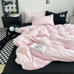 Yickyue Mix Style Eye Embroidery Bedding Set Soft Skin Friendly Single Double Duvet Cover Set with Sheets High Quality Quilt Cover Set
