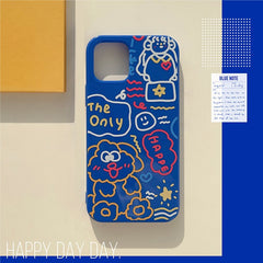 Graffiti line cute dog cool candy phone case for iphone x xr xs max 11 12 mini pro max 8 7 plus soft silicone cartoon cover capa