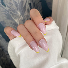 Yickyue 24pcs/box French False Nails Supplies for Professionals Elegant Removable Press on Nails Coffin Fake Nail Accessories