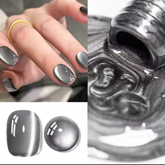 YICKYUE - 12ML 1PCS Grey Black Glass Bead Cat Eye Gel Nail Polish Whitening Autumn Nails Black Nails Nail Supplies UV Light Nails