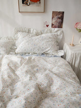 Lilys Fre Floral Little Girl Cotton Bedding Set Tee Four Pieces Suite Snail Tower Pure Cotton Bed Linens for Kids