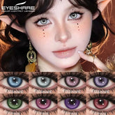 YICKYUE 2Pcs Color Contact Lenses for Eyes Anime Cosplay Colored Lenses Red Lens Blue Multicolored Lenses Cosmetic Beauty Lens