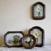 YICKYUE - Chinese Classical Deep Wood Picture Frame, Nostalgic Wall Picture Frame, European Relief Resin Glass Frame, Retro Style 118
