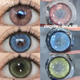 YICKYUE - 2PCS Natural Green Contact Lenses with Degree Blue Pupils for Natural Effect Eyes Colored Lenses Cosmetics Free Shipping