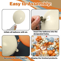 YICKYUE - Fall Balloon Arch Kit Orange Dusty Blue Sand White Balloon for Autumn Harvest Baby Shower Birthday Thanksgiving Party Decoration