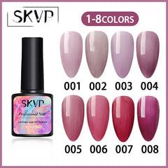 SKVP 8ml Clear Nail Gel Polish Dirty Purple Series Hybrid Varnish Nail Art Semi Permanent UV Gel Varnish Soak Off Matte Top Coat