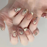 Heart Diamonds Handmade Press On Nails