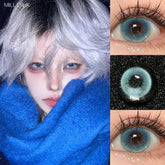 YICKYUE - 1 Pair Colorcon Korean Lenses Colored Contact Lenses with Degree Myopia Blue Eye Lenses Soft Comic Green Beauty Pupil