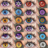 YICKYUE Cosplay Color Contact Lenses for Eyes Makeup Halloween Purple Lenses Yellow Contact Lenses Eye Cosmetic Anime Accessories