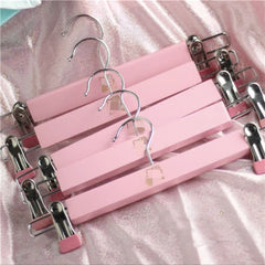5pcs Hanger for Clothes adult wooden Pink Clothes Hangers High Quality Cute Clothing Pants Hanger Home Storage Organizer