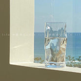 YICKYUE - Korean Ins Style Irregular Transparent Glass Twist Water Cup Juice Milk Cup Summer Cold Drink Cup Lovely Simple Decorative Cup