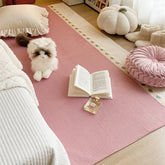 YICKYUE - Soft Bedroom Carpet Solid Color Chenille Rugs Elegant Lace Decoration Carpet Living Room Sofa Coffeetable Mat Room Bedside Mat