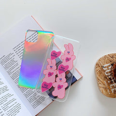 Luxury laser Cartoon rabbit soft for iphone 11 Pro Max case for iphone XR XS MAX 7 8 Plus cover transprent tpu fundas coque back