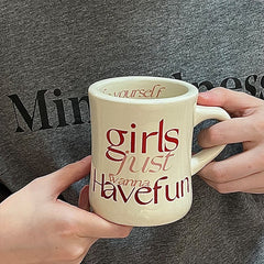 Novelty Ceramic Breakfast Coffee Mug INS Decorative Milk Juice Water Cup 300ML Large Heat Resistant Tea Cup Unique Birthday Gift