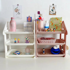 Yickyue Bathroom Double-layer Storage Rack Dresser Cosmetics Storage Rack Children's Toys Handmade Ornaments Hand Office Display Table