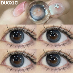 YICKYUE - 2pcs Color Contact Lenses With Myopia Diopter-0.00~ -8.00 Blue Nature Beauty Pupil Makeup Blue Gray Eye Free Shipping