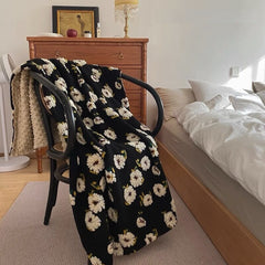 Yickyue Oil Painting Texture Home Good Retro Homestay Sofa Blanket Bed End
