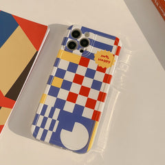 Creative grid happy soft silicone shockproof case for iphone xr 11 12 mini pro max x xsmax 13 7 8 plus fashion phone shell capa