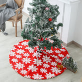 YICKYUE - Creative Christmas Jacquard Snowflake Tree Skirt Decoration Plush Christmas Tree Bottom Apron Holiday Party Decoration Supplies