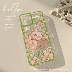 Good friend bear soft silicone phone case for iphone 12 mini 11 pro max 8 7 plus x xr xsmax cute cartoon lovely conque cover