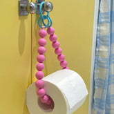 YICKYUE - Pink Hanging Beaded Tissue Holder Toilet Paper Holder Phone Chain Multifunctional Decoration Paper Storage Box Home Accessories