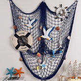 Mediterranean Fishing Net Nautical Home Decor Seashell Anchor Decor Sea Decoration Photo Props Big Fishing Net Shell Wall Art