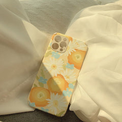 Ins art Oil painting flowers phone case leather capa conque for iphone 12 mini 11 pro max 7 8 plus x xr xs max summer cover