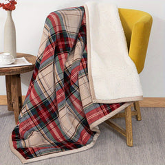 YICKYUE - Bohemian Style Plaid Striped Sofa Blanket Thickened Cashmere Blanket Flannel Nap Blanket Nap Blanket Air Conditioning Blanket