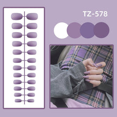 24pcs Fake Nails Frosted Matte Short Round Coffin Nail Tips For Extension Manicure Art Wholesales Press On False Nails