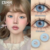 YICKYUE - 1 Pair Korean Lenses Colored Contact Lenses for Eyes Prescription Myopia Beauty Pupil Soft Blue Lenses New Fast Shipping