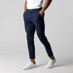 Hearujoy Spring Autumn Mens Business Casual Pants Elasticity Slim Fit Straight Long Trousers High Quality Fashion Youth Pants Versatile