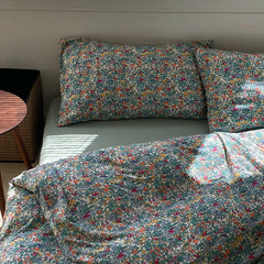 American Sle Floral Cotton Knitted Bedding Set 4pcs Pure Cotton Retro Sle Soft Breathable Comforter Cover eet