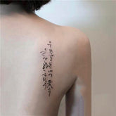 Waterproof Temporary Tattoo Sticker Black Korean Calligraphy Design Body Art Fake Tattoo Flash Tattoo Back Female Male