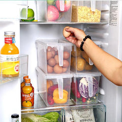 Transparent Kitchen Storage Box Refrigerator Egg Storage Box Grain Bean Storage Family Organizer Food Container with Handle