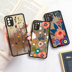 Vintage Flower Case For OPPO A54 A74 A15 A3S A52 A72 A92 A53 A32 A7 A5S A12E A8 A31 A5 A9 2020 A91 A93 A94 A95 Case Shockproof
