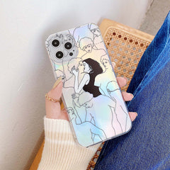 Art David Diy phone case silicone girl cover conque for iphone xr xs max 11 pro max 12 mini x 7 8 plus kiss capa shell
