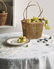 Farmhouse Floral White Tablecloth