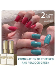 YICKYUE - 2025 new style red rose red peacock green nail polish gel two-color small set series whitening popular nail salon use