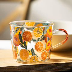 MDZF SWEETHOME 500ml Yellow Peach Cactus Glass Tea Milk Cups With Scale Coffee Mug Party Creative Drinkware Tumbler Water Cups