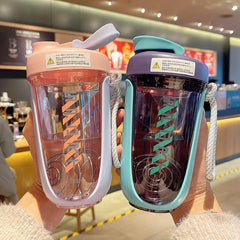 550ml Sport Shaker Bottle with Wire Whisk Balls Protein Powder Mixing Bottle Fitness Gym Shaker Portable Plastic Drinking Bottle