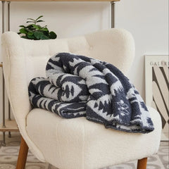 YICKYUE - Modern Simple Geometric Pattern Knitted Blanket Home Soft Suit Matching Sofa Blanket Office Lunch Break Shawl Blanket