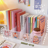 New Transparent Book Stand Storage Box Large-capacity Student Desktop Book Rack Cosmetic Storage Box Stationery Organizer