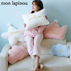 Plush Heart Crown Pillow Stuffed Soft Pink Princess Style Cushion Home Sofa Decor Throw Pillow Star Moon Clouds Shape Cushion