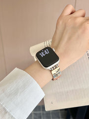 YICKYUE - Retro Elastic Strap For Apple Watch Ultra 10 9 8 SE 7 6 5 Se 4 Metal Bracelet Band For iWatch 38mm 40mm 41mm 42mm 45mm 46mm 49mm