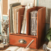 YICKYUE - Desktop Storage Box Frame Document Stationery Desk Book Storages Frames Household Drawer Wooden Home Decoration